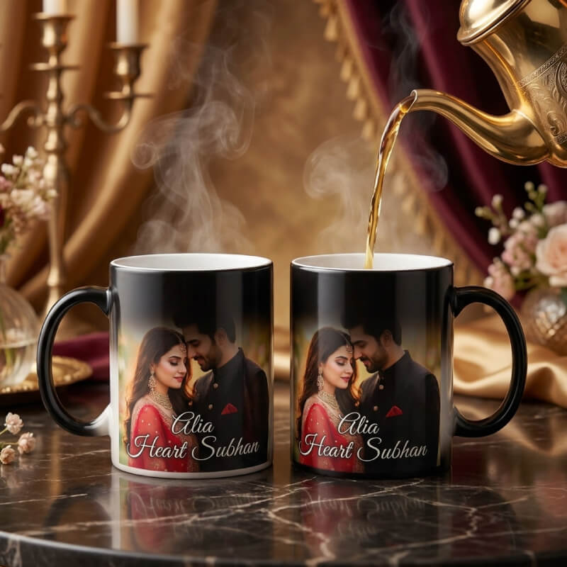 Customized Magic Color Changing Mug Couple Set Pakistan