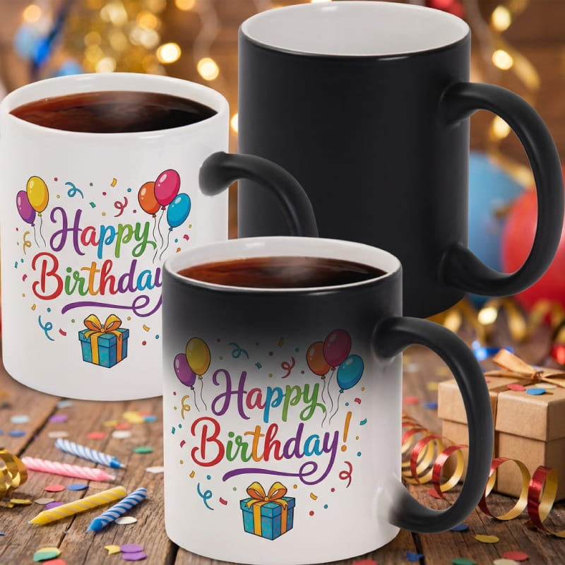 Customized magic mug color changing birthday gift by EasyCustomize