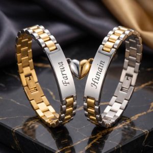 Name Initials Matching Magnetic Bracelets for Couples Pakistan