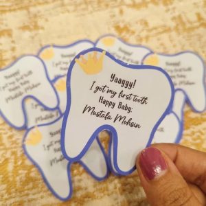 Customized First Tooth Baby Favor Cards Pack of 50 Pakistan