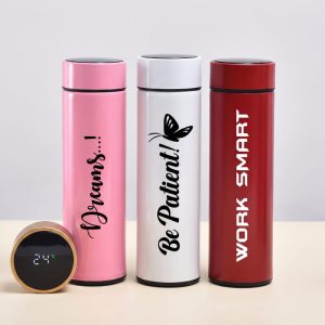 Customized smart LED temperature water bottle by EasyCustomize